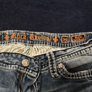 Rock Revival Indigo Boot Cut Jeans 34” Waist x 31”L